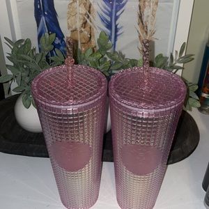 ✨2021 Bundle of Pink Iridescent Starbucks Tumbler